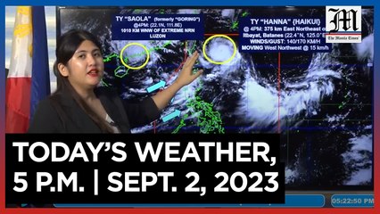 Today's Weather, 5 P.M. | Sept. 2, 2023