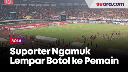 Laga Persija vs Persib Tanpa Pemenang, Suporter Ngamuk Lempar Botol ke Pemain