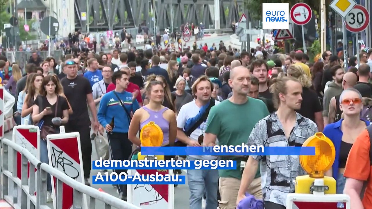 Mit Mucke und flotten Sprüchen: Club-Szene protestiert gegen Weiterbau der A100