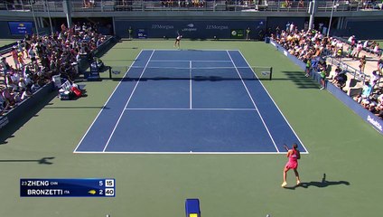 Zheng - Bronzetti - Les temps forts du match - US Open
