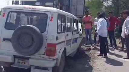 अजमेर: RTO की फ्लाईंग कार को कंटेनर ने मारी टक्कर, परिवहन निरीक्षक सहित 5 गार्ड घायल, ड्राइवर फरार