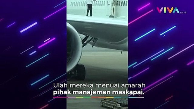 VIDEO Menegangkan, Awak Kabin Joget di Atas Sayap pesawat