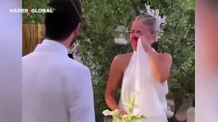 Hem ağladı hem gitti: Burcu Esmersoy İtalya'da dünyaevine girdi