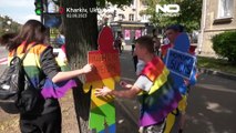 Evento do orgulho LGBT em Kharkiv pelas vitórias na guerra