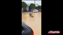 Inundación del recinto ferial de Guillena por las lluvias