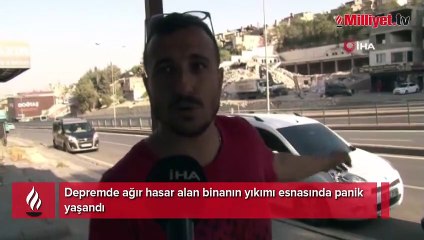 Ağır hasarlı binanın yıkımı felakete yol açıyordu
