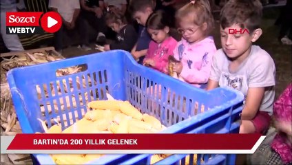 Bartın'da 200 yıllık gelenek; 4 saat boyunca topluca mısır soydular