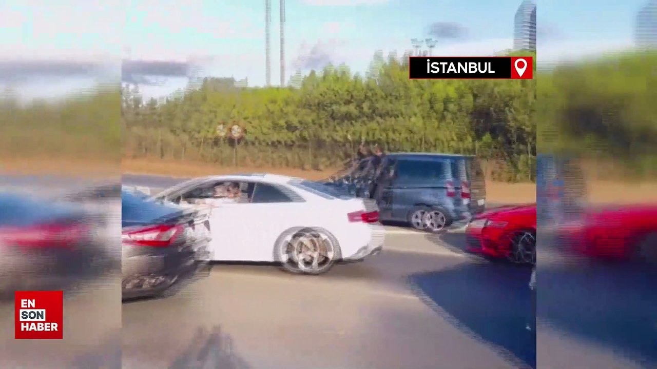İstanbul'da düğün terörü: Otobanda yol kesip drift attılar