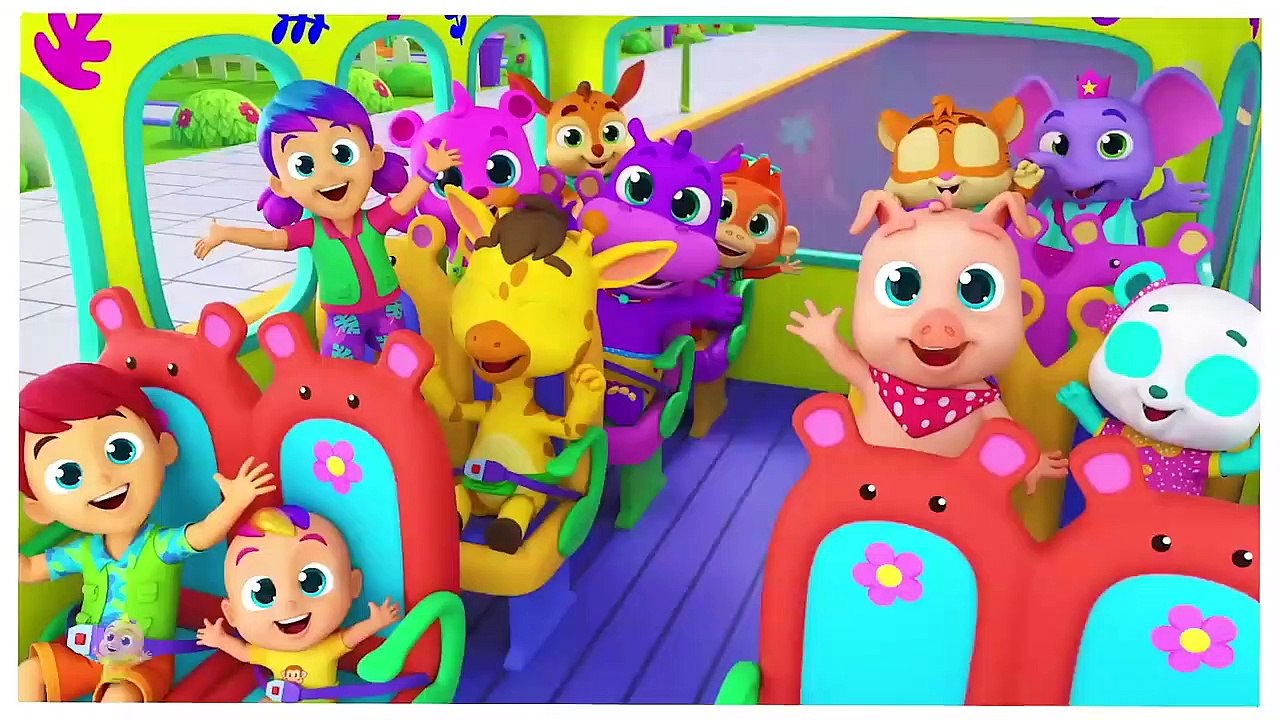 "Wheels On The Bus Go Round and Round - School Bus Song for Kids | Nursery Rhymes"