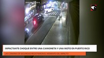 Impactante choque entre una camioneta y una moto en Puerto Rico