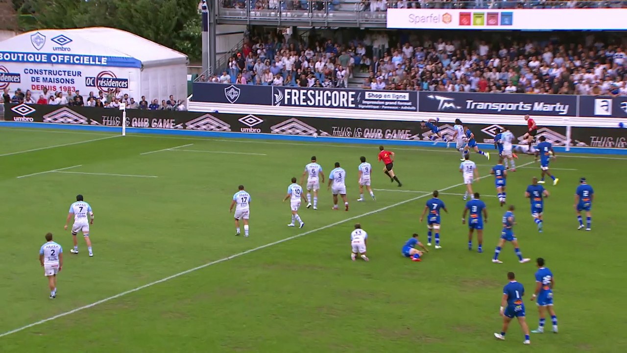 TOP 14 - Essai de Nathanel HULLEU (CO) - Castres Olympique - Aviron Bayonnais - Saison 2023-2024