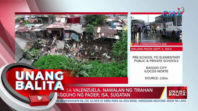 28 na pamilya sa Valenzuela, nawalan ng tirahan dahil sa pagguho ng pader; Isa, sugatan| UB