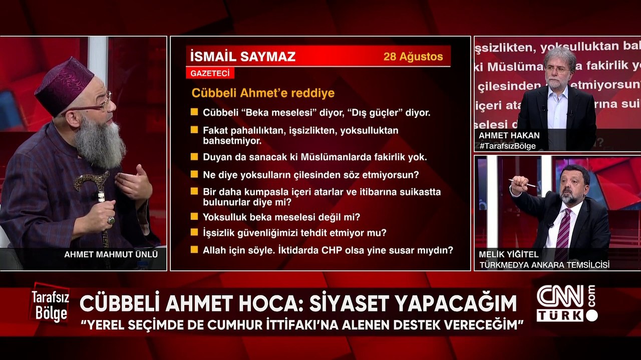 Cübbeli Ahmet Hoca olarak bilinen Ahmet Mahmut Ünlü, Tarafsız Bölge'de merak edilen soruları yanıtladı