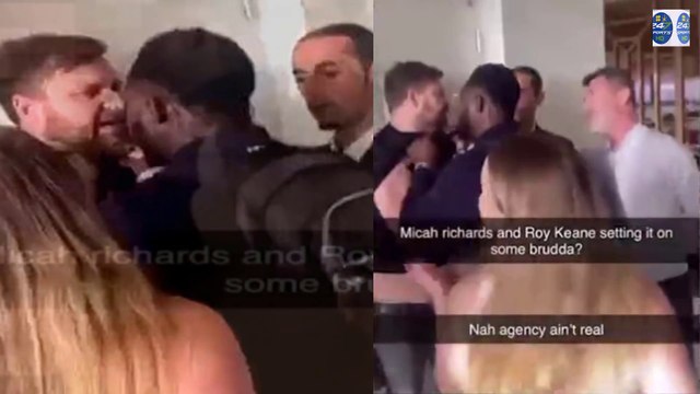 Micah Richards and Roy Keane involved in furious altercation with man at Arsenal vs Man Utded