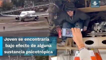 Hombre se salta la barda del AICM y se sube a un avión