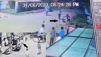 Скачать видео: Viral CCTV Video: बेटे को काटा तो पिता ने कुत्ते को दी खौफनाक मौत, पहले पटका फिर पत्थर से कुचला