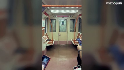 DANA en Madrid: así caía el agua en el metro tras las fuertes lluvias en la capital
