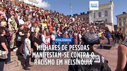 Manifestação contra o racismo em Helsínquia