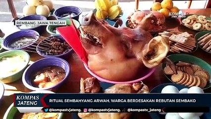 Ritual Sembayang Arwah, Warga Rembang Berebut Sembako