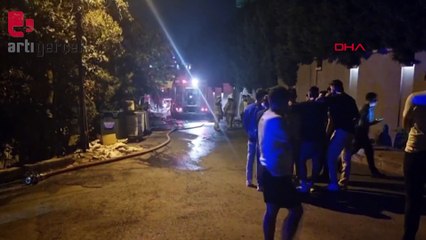 İki katlı binanın çatısında yangın çıktı