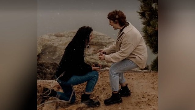 Unknowing couple hire same photographer to capture surprise proposals