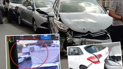 Avcılar'da park halindeki 4 araca çarpan kamyonetin şoförü kaçtı