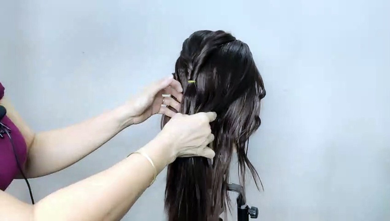 〖54〗Hướng Dẫn Búi Tóc Đi Tiệc Chi Tiết｜Mẫu Búi Ba Bím Cột Thành Đuôi Hoa Đơn Giản