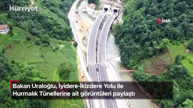 Bakan Uraloğlu, İyidere-İkizdere Yolu ile Hurmalık Tünellerine ait görüntüleri paylaştı