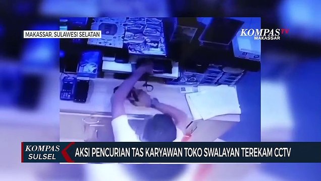Aksi Pencurian Tas Karyawan Toko Swalayan Terekam CCTV