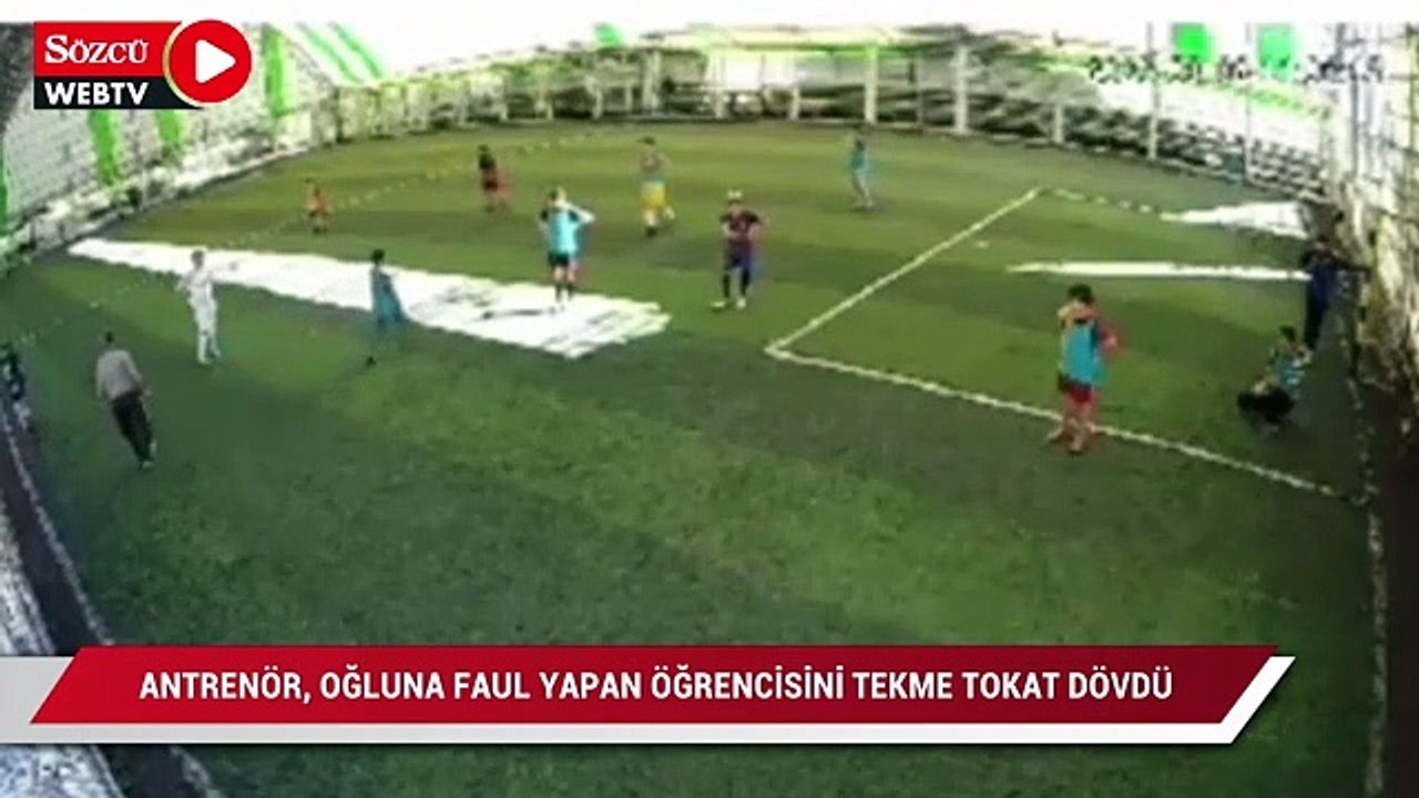 Beden eğitimi öğretmeni oğluna faul yapan çocuğu tekme tokat böyle dövdü