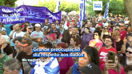 Protesto contra novos bilhetes de identidade gregos
