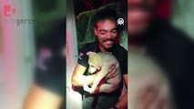 Konteynerle duvar arasına sıkışan köpek yavrusu kurtarıldı