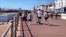 People enjoying the sun in Hastings, East Sussex, on September 4 2023