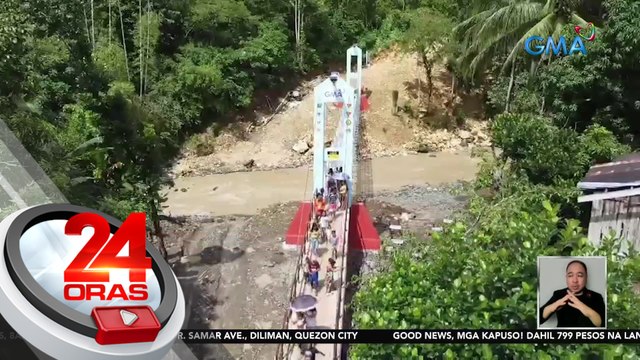 50 metrong tulay, handog ng GMA Kapuso Foundation sa mga taga-Brgy. Abis, Mabinay, Negros Oriental | 24 Oras