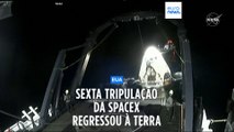 Astronautas da sexta missão da SpaceX da NASA regressaram à Terra
