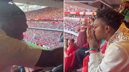 KSI celebrates wildly in front of YouTuber IShowSpeed as Arsenal score dramatic winner against Man United