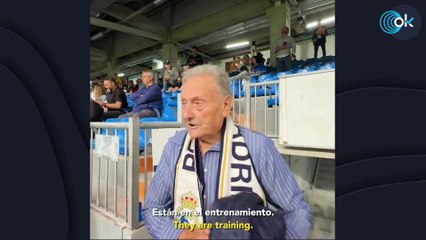 Puro sentimiento un abuelo de 85 años se emociona al pisar el Bernabéu
