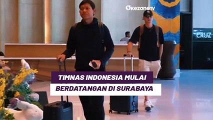 Ekspresi Ceria Para Pemain Timnas Indonesia Mulai Berdatangan di Surabaya