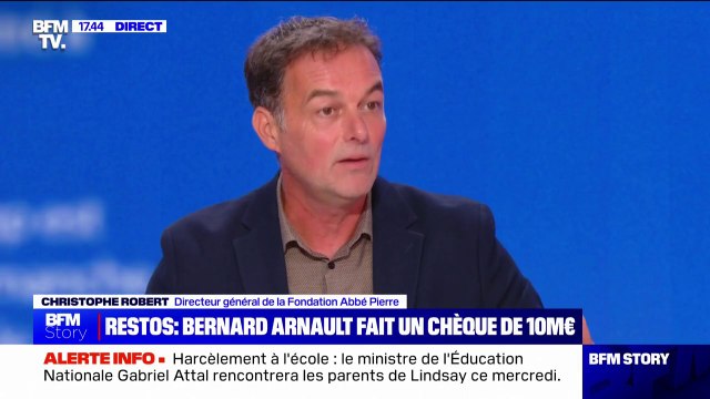 Don de Bernard Arnault aux Restos du Cœur: C'est un coup de pouce plus que bienvenue (...) mais il nous faut des réponses structurelles , estime Christophe Robert (Fondation Abbé Pierre)