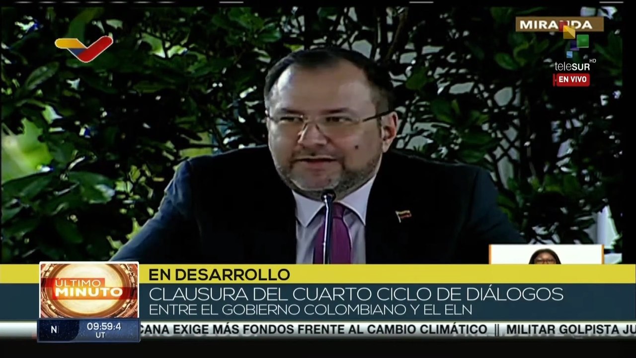 Canciller venezolano expresa satisfacción con los resultados de los diálogos de paz