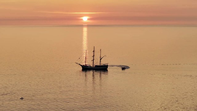 Scott Waby captured this stunning drone footage of the RNLI crew and the Pelican of London off the coast of Aberystwyth's north beach
