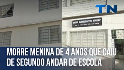 Morre menina de 4 anos que caiu de segundo andar de escola