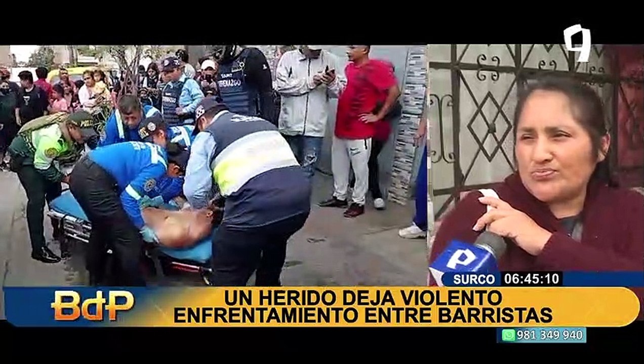 ¡A machetazos y palos! Enfrentamiento entre barristas deja un herido en Surco