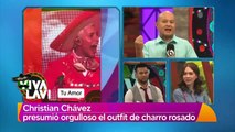 Christian Chávez presumió orgulloso el outfit de charro rosado