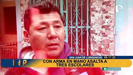 Delincuente asalta sin piedad a tres escolares en SJL: estudiante intenta perseguir al hampón