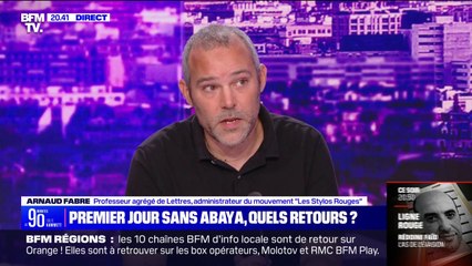 Abaya à l'école: "La décision qui a été prise est une décision de bon sens et surtout facilement applicable", pour Arnaud Fabre (professeur et administrateur du mouvement "Les Stylos Rouges")