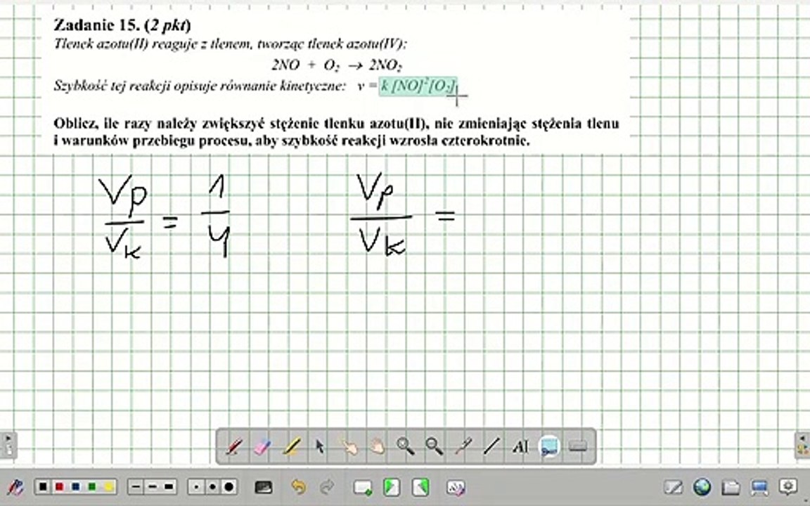 ZADANIE 15 CKE 2007 SZYBKOŚĆ REAKCJI CHEMICZNEJ