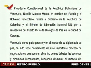 Comunicado | Gobierno Nacional felicita a Colombia y al ELN por su cuarto Ciclo de Diálogos de Paz