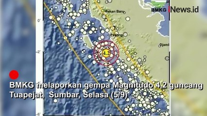Tuapejat Sumatera Barat Diguncang Gempa Dangkal, Magnitudo 4,2