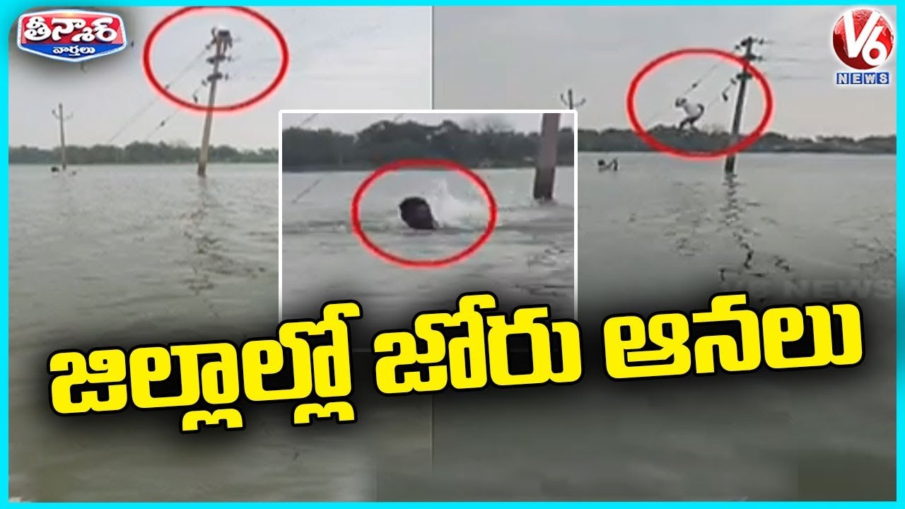 Heavy Rains Lashes Across Telangana, Projects Gets Huge Inflow  V6 Teenmaar